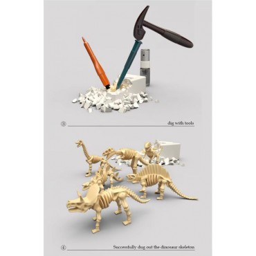 WOOPIE „Mažasis archeologas“ 6 dinozaurų skeletų kasinėjimai