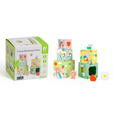 CLASSIC WORLD Puzzle Cubes Box Forest Pyramid 10 vnt. FSC