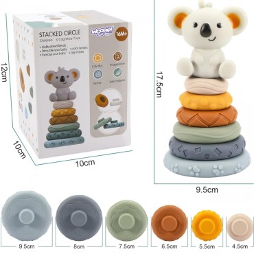 WOOPIE mokomoji piramidės koala rinkinys 2in1 dantukai