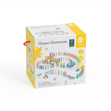 CLASSIC WORLD Medinis Domino kliūčių loginis takelis Montessori dėlionė 100 vnt.