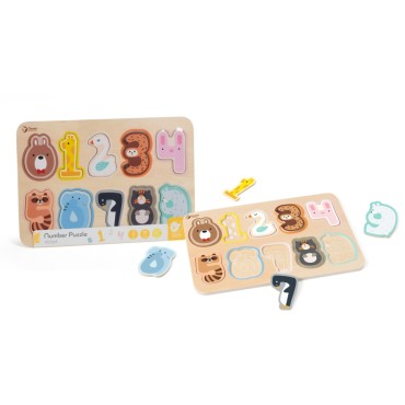 CLASSIC WORLD Medinė skaitmeninė dėlionė Montessori numeriai 11 vnt.