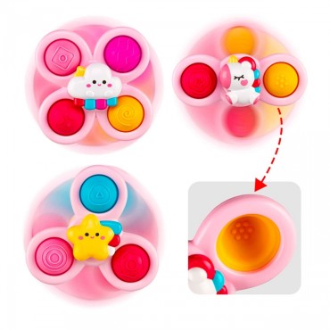 WOOPIE BABY Space Spinner Pop-it sensorinis žaislas Keičiamas 3 vnt. Rožinė.