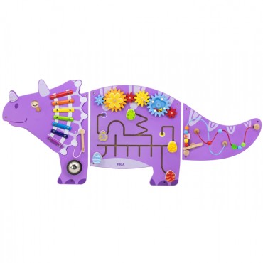 VIGA medinė sensorinė-manipuliacinė lenta EDU Triceratops