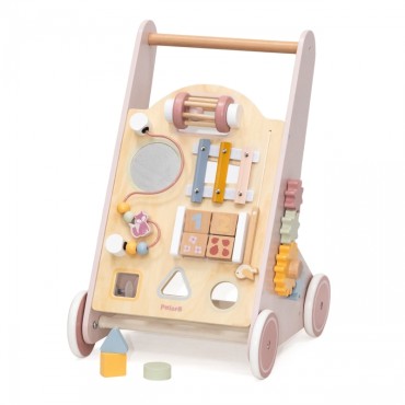 VIGA PolarB Medinis Push Walker Walker Rožinė edukacinė