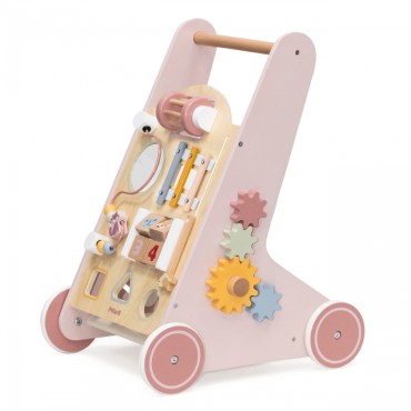 VIGA PolarB Medinis Push Walker Walker Rožinė edukacinė