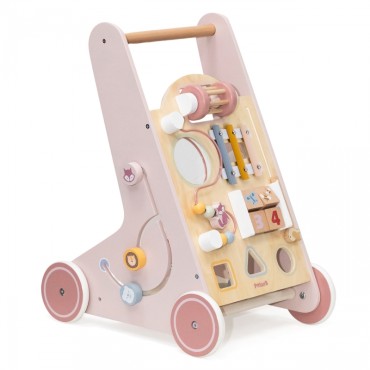 VIGA PolarB Medinis Push Walker Walker Rožinė edukacinė