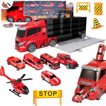 WOOPIE Transporter Truck Set 3in1 Red 11 vnt.