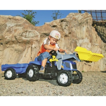 Rolly Toys rollyKid-X New Holland rollyKid traktorius su kaušu ir priekaba Mėlyna