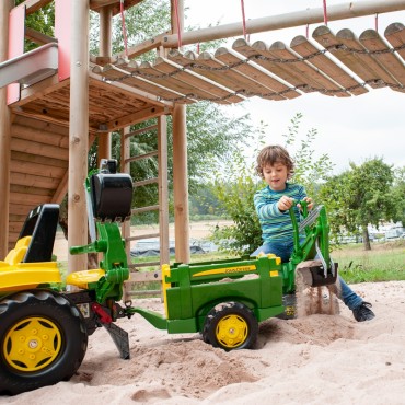 Rolly Toys rollyTrailer Farm Priekaba JOHN DEERE Atidaromos pusės
