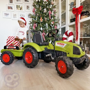 FALK Pedalinis traktorius Claas Large su priekaba nuo 3 metų