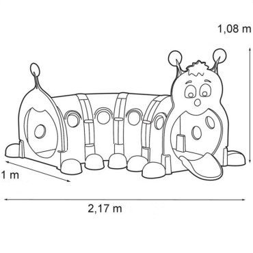 FEBER didelis vaikų tunelis XXL Caterpillar modulinė žaidimų aikštelė
