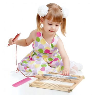 VIGA Medinių staklių audimo dirbtuvės Montessori audimo rinkinys
