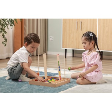 VIGA Medinis lavinantis žaidimas Loginiai karoliukai 104 Montessori elementai