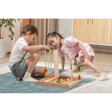 VIGA Medinis lavinantis žaidimas Loginiai karoliukai 104 Montessori elementai
