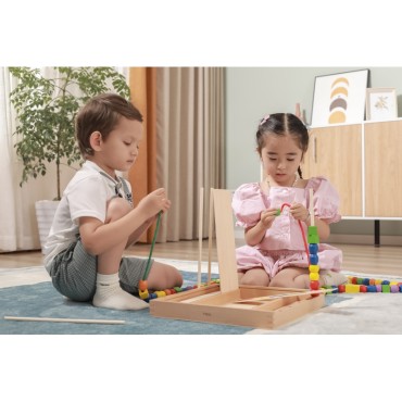 VIGA Medinis lavinantis žaidimas Loginiai karoliukai 104 Montessori elementai
