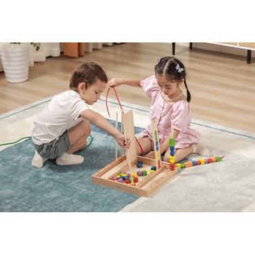VIGA Medinis lavinantis žaidimas Loginiai karoliukai 104 Montessori elementai