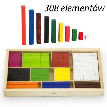 VIGA mediniai pagaliukai Cuisenaire mokomieji matematiniai blokeliai