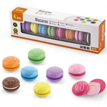 VIGA mediniai sausainiai Spalvoti sausainiai Macaroons rinkinys 8 vnt