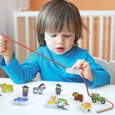 VIGA mediniai susipynę ūkio blokai Montessori sriegimui