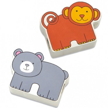 VIGA Wooden Threading Interlace Blocks Safari ZOO