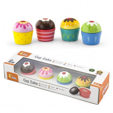 Viga Wooden Cookies Cupcakes 4 vnt