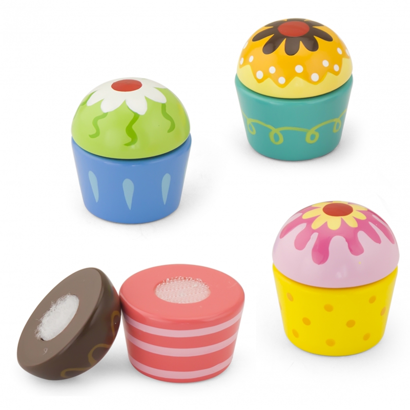 Viga Wooden Cookies Cupcakes 4 vnt