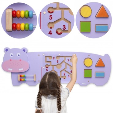 VIGA Sensorinės manipuliavimo valdybos Hippopotamus FSC Montessori sertifikatas