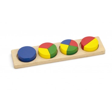 VIGA medinės dėlionės matematiniai blokai trupmenos 10 Montessori kaladėlių