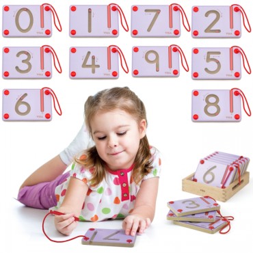 VIGA Mokymasis rašyti magnetines lenteles Skaičiai FSC Montessori sertifikatas