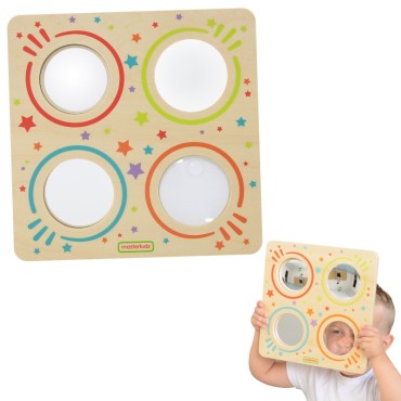 MASTERKIDZ Sensory Board veidrodžiai ir vaizdo kreivumo lęšiai Montessori