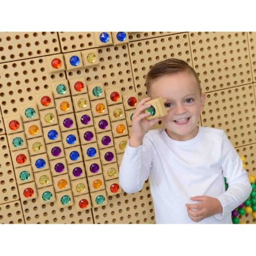 MASTERKIDZ Akriliniai spalvingi deimantai mokslo lentai STEM 72 vnt