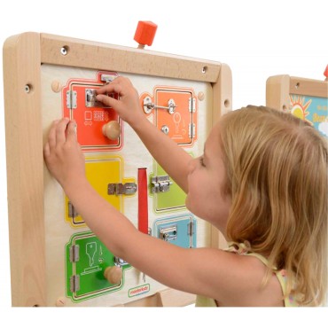 MASTERKIDZ Mokymasis atidaryti ir uždaryti spynų sieną Manipuliacinė lenta
