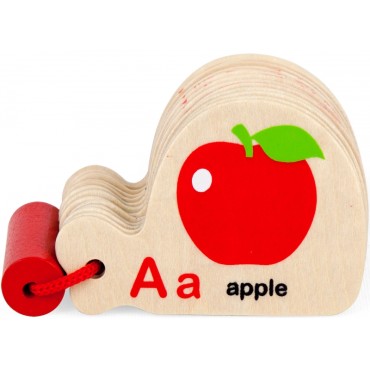 VIGA medinė knyga, skirta mokytis abėcėlės ir anglų kalbos Montessori
