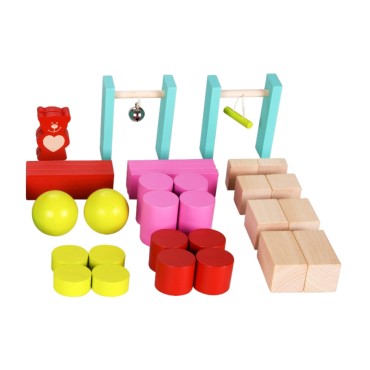 CLASSIC WORLD Mediniai domino kauliukai vaikams Teddy Bears 105 vnt.