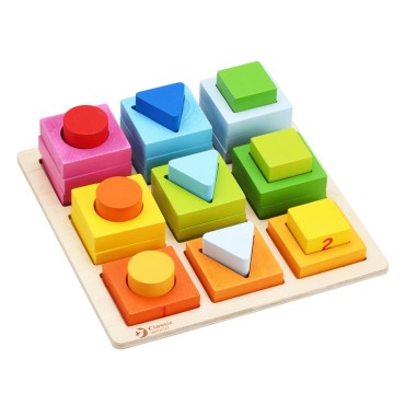 CLASSIC WORLD galvosūkių mokymosi formų ir skaičiavimo 5in1 Domino rūšiuotojas MONTESSORI 28 vnt.