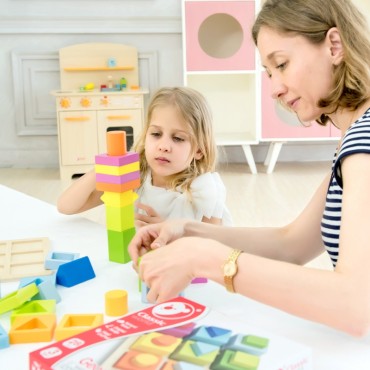 CLASSIC WORLD galvosūkių mokymosi formų ir skaičiavimo 5in1 Domino rūšiuotojas MONTESSORI 28 vnt.