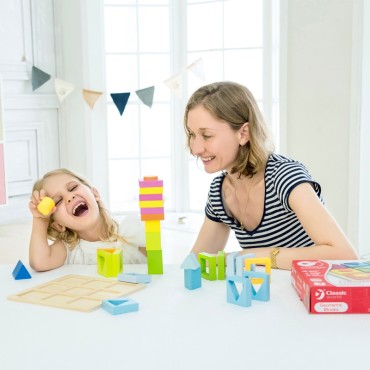 CLASSIC WORLD galvosūkių mokymosi formų ir skaičiavimo 5in1 Domino rūšiuotojas MONTESSORI 28 vnt.