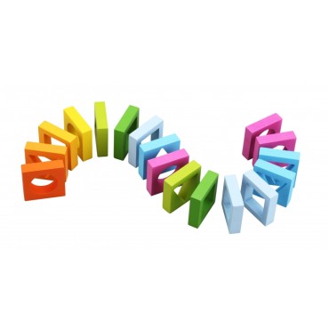 CLASSIC WORLD galvosūkių mokymosi formų ir skaičiavimo 5in1 Domino rūšiuotojas MONTESSORI 28 vnt.