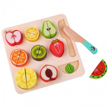 CLASSIC WORLD Vaisių pjaustymo rinkinys su Velcro MONTESSORI 20 vnt.