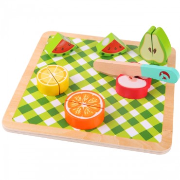 CLASSIC WORLD Vaisių pjaustymo rinkinys su Velcro MONTESSORI 20 vnt.