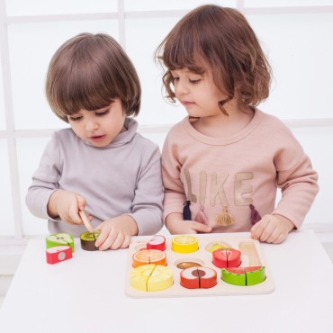 CLASSIC WORLD Vaisių pjaustymo rinkinys su Velcro MONTESSORI 20 vnt.