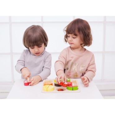 CLASSIC WORLD Vaisių pjaustymo rinkinys su Velcro MONTESSORI 20 vnt.