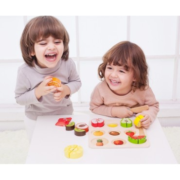 CLASSIC WORLD Vaisių pjaustymo rinkinys su Velcro MONTESSORI 20 vnt.