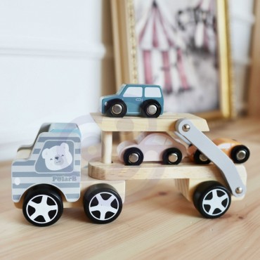VIGA PolarB Medinė priekaba su Montessori automobiliais