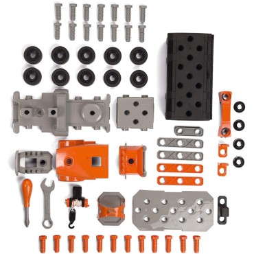 SMOBY Truck 3in1 Black+Decker Tools Crane 60 Accs.
