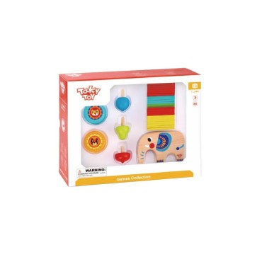 TOOKY TOY Arkadinių žaidimų baikerių rinkinys JoJo Spinning Top Elephant 46 vnt.