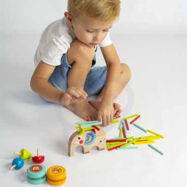 TOOKY TOY Arkadinių žaidimų baikerių rinkinys JoJo Spinning Top Elephant 46 vnt.