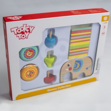 TOOKY TOY Arkadinių žaidimų baikerių rinkinys JoJo Spinning Top Elephant 46 vnt.