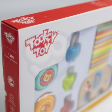 TOOKY TOY Arkadinių žaidimų baikerių rinkinys JoJo Spinning Top Elephant 46 vnt.