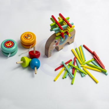 TOOKY TOY Arkadinių žaidimų baikerių rinkinys JoJo Spinning Top Elephant 46 vnt.